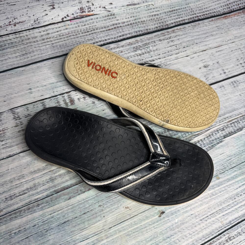 Vionic Black Flip Flop Sandals Women’s Size 11 Comfort Orthotic Arch Support